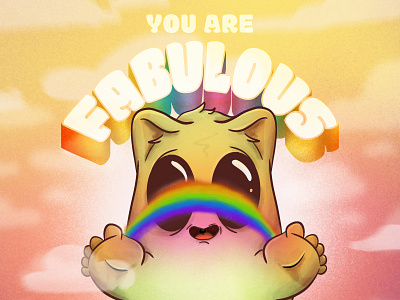 Fabulous monster caracter cute design fabulous illustration monsters procreate rainbow vector