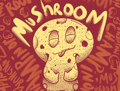 Mushroom caracater food illustration monsters mushroom vector