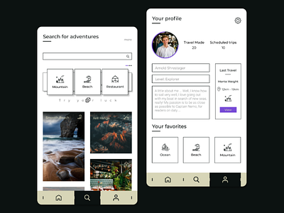 Serrat UI aplicativo app nextlevel perfil procura profile search travel ui viagem viagens