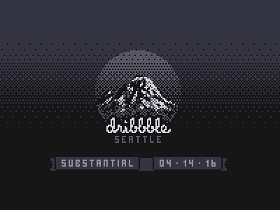Seattle Dribbble Meetup #3 - April 14th banner dithering dribbble illustration meet meetup mountain pixel seattle