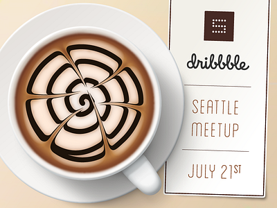 Seattle Dribbble Meetup #4 - July 21st chocolate coffee cup illustration latte meet meetup mocha seattle vector