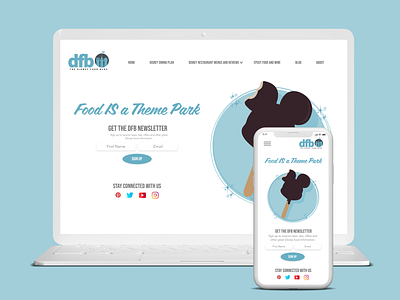 Landing Page for Disney Food Blog adobexd app blog branding design disney foodblog landingpage redesign travel ui