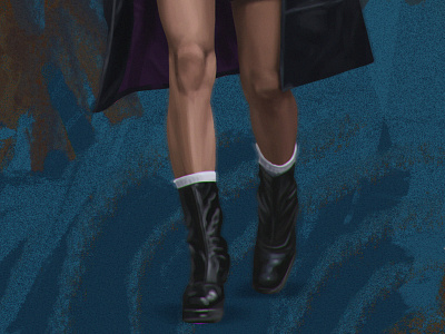 illustration of Zoe Kravitz 3 legs art character clothes digitalart fanart girl high fidelity illustration streetstyle zoe kravitz