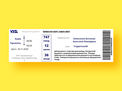 Redesign trainticket for "UkrZaliznitsya"