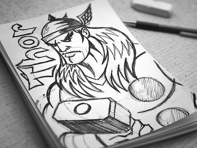 Thor illustration sketch sketches