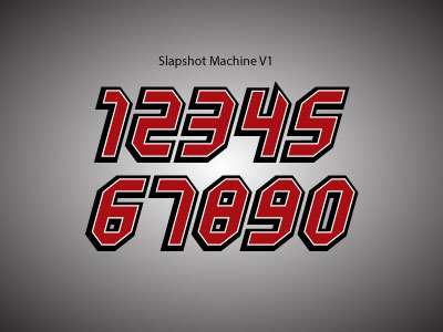 Slapshot Machine Number Set illustration numbers sports vector