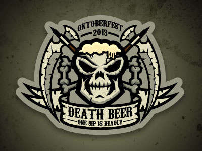Death Beer beer halloween illustration october octoberfest stickermule vector