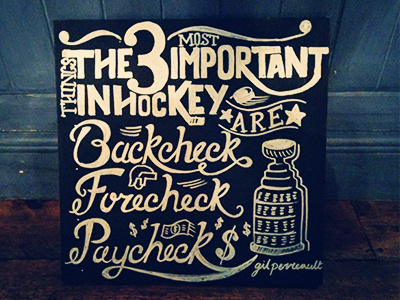 Chalkboard chalkboard handlettering ice hockey quote