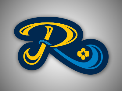 R's initials soccer sports branding vector