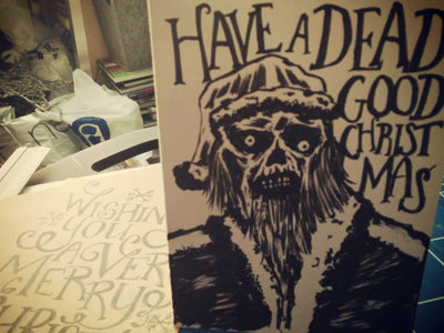 Dead Good Xmas card character christmas hand drawn illustration zombie