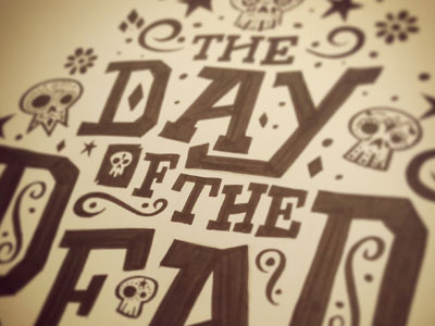 The Day Of The Dead day of the dead illustration ink sketch skulls