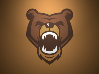 Bear animal bear brown forest head hockey ice logo mascot power sports wild