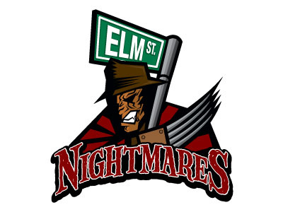 Elm St. Nightmares Ice Hockey logo illustration logos vector