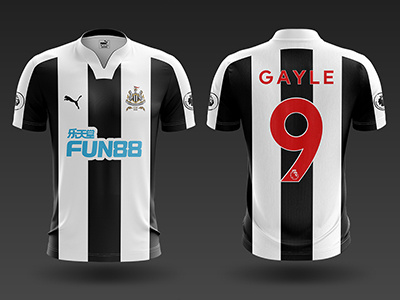 Newcastle United Home Shirt Concept black and white football newcastle united premier league puma soccer sports design