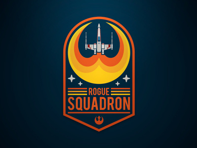 Rogue Squadron badge geeky jerseys illustrator rebel alliance rogue squadron star wars stars vector x wing