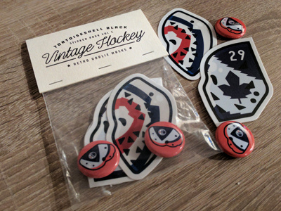 Vintage Hockey Sticker Pack Vol 1 die cut stickers goalie masks hockey ice hockey pin badge sports stickers