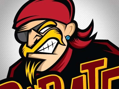 Pirate ice hockey illustration logos sports vector