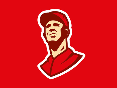 Baseball Payer baseball hat illustration jersey logo logos maroon player red sports sports branding sports logo vector