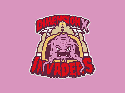 Dimension X Invaders geeky jerseys hockey ice hockey illustration logo logos sports vector