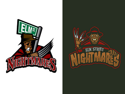 Dribbble Turns 10 - Frist shot next to a recent shot dribbble turns 10 elm street freddy geeky jerseys hockey jerseys ice hockey nightmare