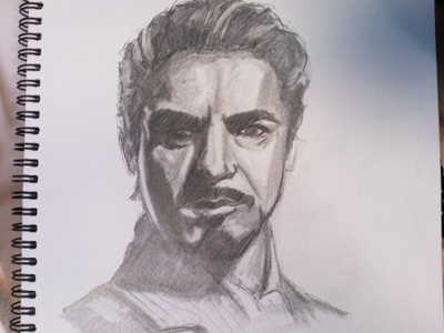 Tony Stark pencil sketch