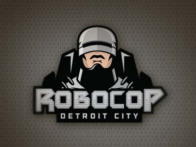 Robocop ice hockey illustration logos sports vector