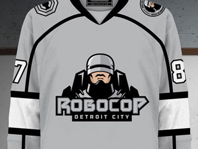 Robocop Jersey ice hockey illustration logos sports vector