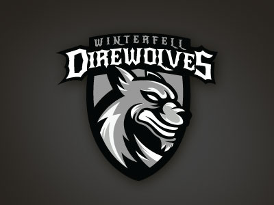 Winterfell Direwolves illustration logo sports vector