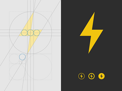 Lightning Bolt design process golden ratio icon