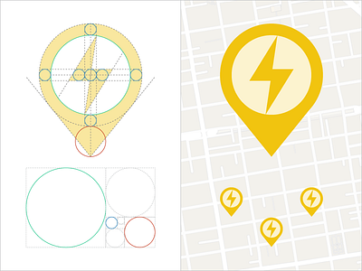 Doblet Map Pin design process golden ratio icon map pin