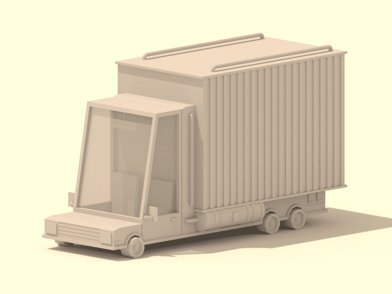 Factory Truck WIP 3d animation blender car gif isometric low model poly turn vehicle wip
