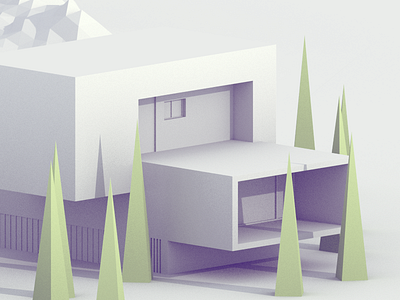 Architecture Study 3d architecture blender house isometric landscape low low poly model modern poly study