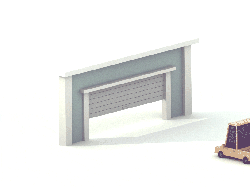 Garage Magic 3d animation blender building car house isometric loop low low poly poly truck