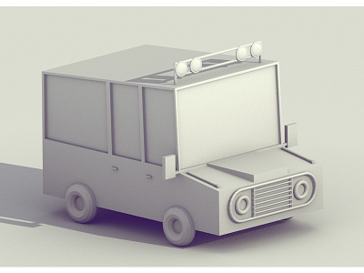 Mini Van Process 3d blender car isometric low low poly model poly process truck