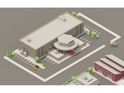 Movie Theater 3d app blender building game isometric low low poly model movie poly theater