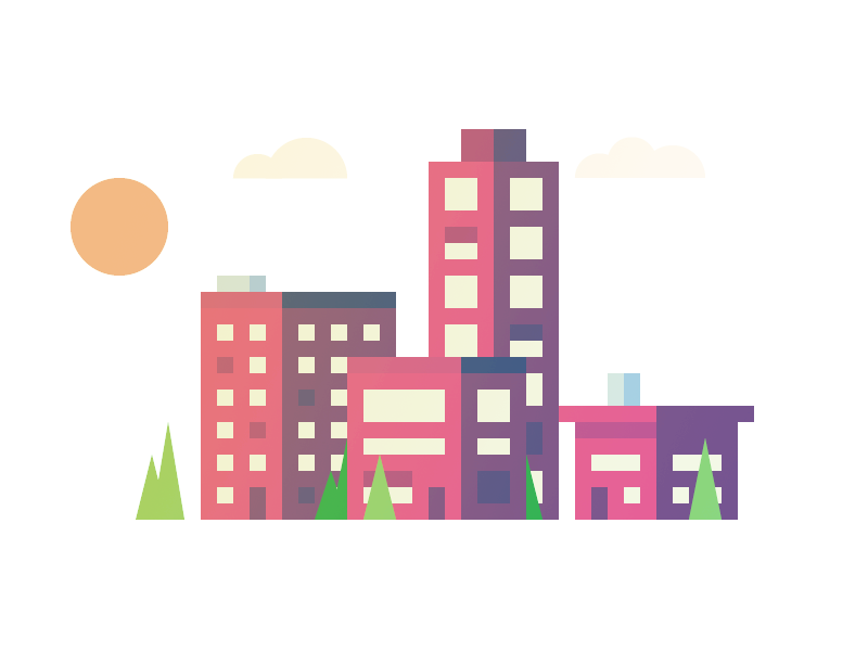 Trying out Illustrator 3d vector landscape sky urban building tree illustrator illustration city isometric 2d
