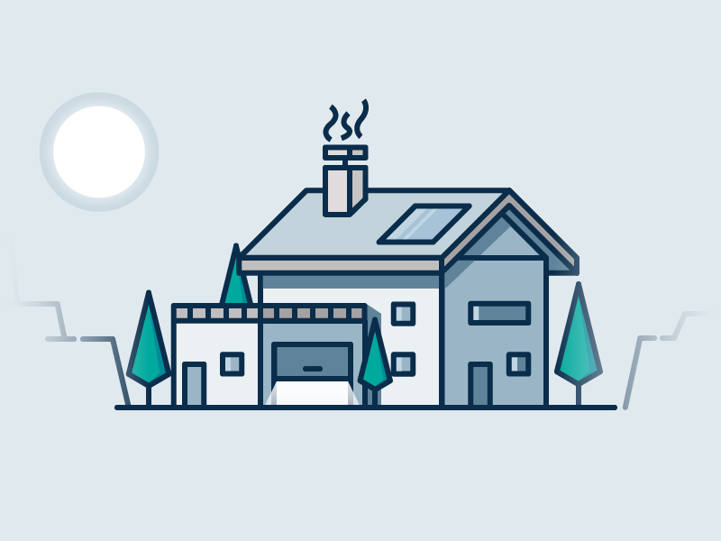 Simple House sun urban simple flat home tree house house illustration illustration illustrator 2d