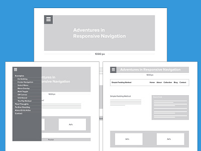 Adventures in Responsive Navigation design navigation responsive rwd web web design website wireframes wires