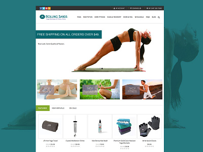 Rolling Sands Website design fitness green icon logo design sports yoga