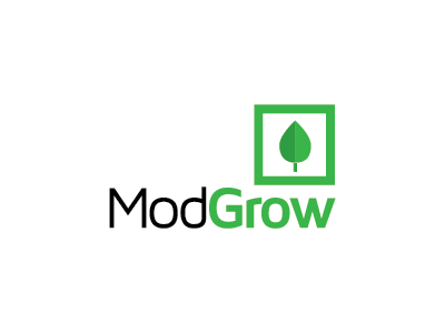 ModGrow branding design green grow icon design leaf logo logo design zenman