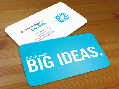 UneekGrafix Cards blue business cards design logo mockup moo woodgrain