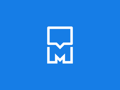 M big m chat design hey icon little m logo logo designer m mms speak