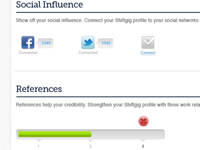 Shiftgig Thanks Close design designer facebook loupe progress bar scale shiftgig site design startup ui user interface web design website