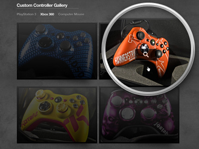 Controller Site - Gallery View controller custom design game gamer gaming icon playstation ps3 shop style web xbox