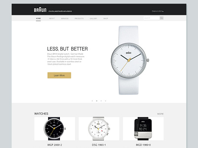 Web design-for Braun watches app.game black braun design green product ui web