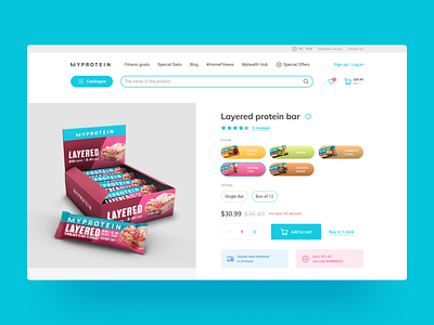 E-Commerce product page Myprotein redesign