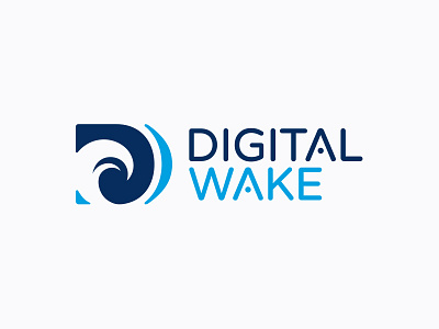 Digital Wake Logo d disrup icon iconography logo wake water wave