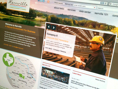 Kerrville EDC Website - Homepage edc hillcountry municipality nature ux website