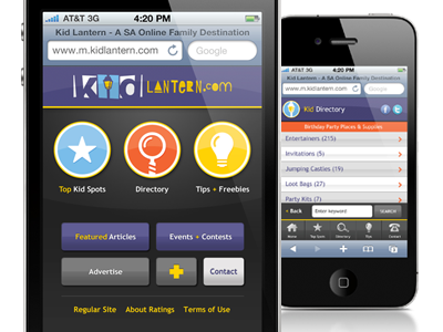 Kid Lantern Mobile Website directory kid lantern mobile web