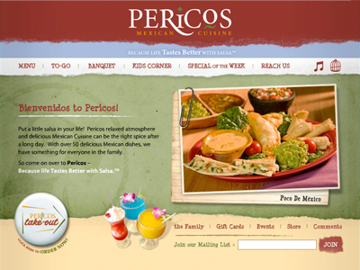 Pericos Website – Homepage